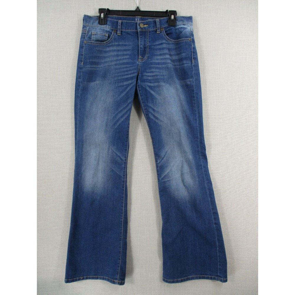 NY & C Womens Low Rise Flare Jeans Size 8‎ Medium Wash Denim